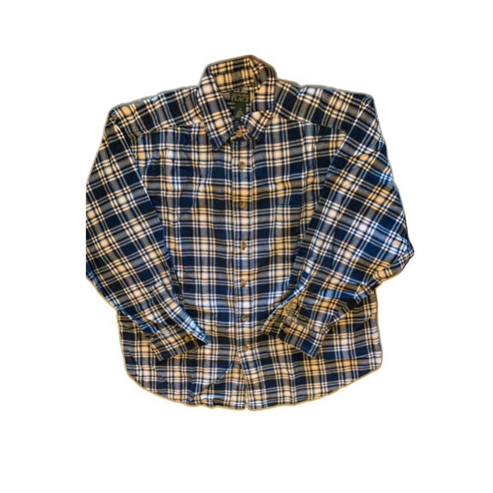 The Children's Place Navy and White Plaid Shirt